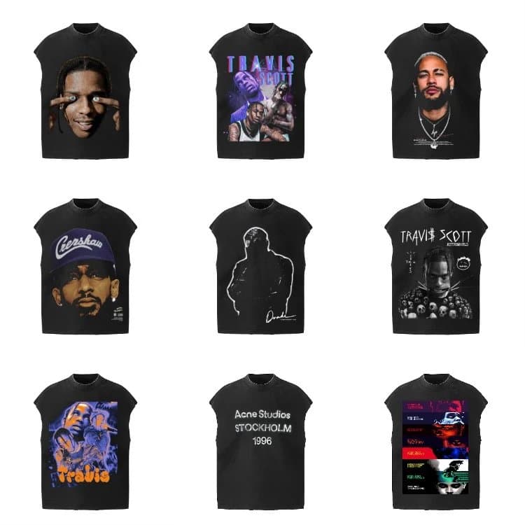 Travis Scott x Acne Studios Sleeveless Graphic T-Shirts | 7751558219