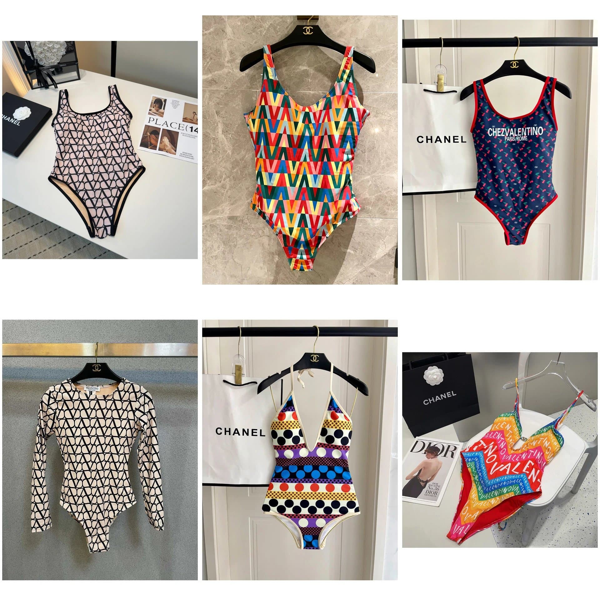 Valentino Garavani VLTN Geometric & Printed Swimsuits/Bodysuits [6 styles] | 7752945076