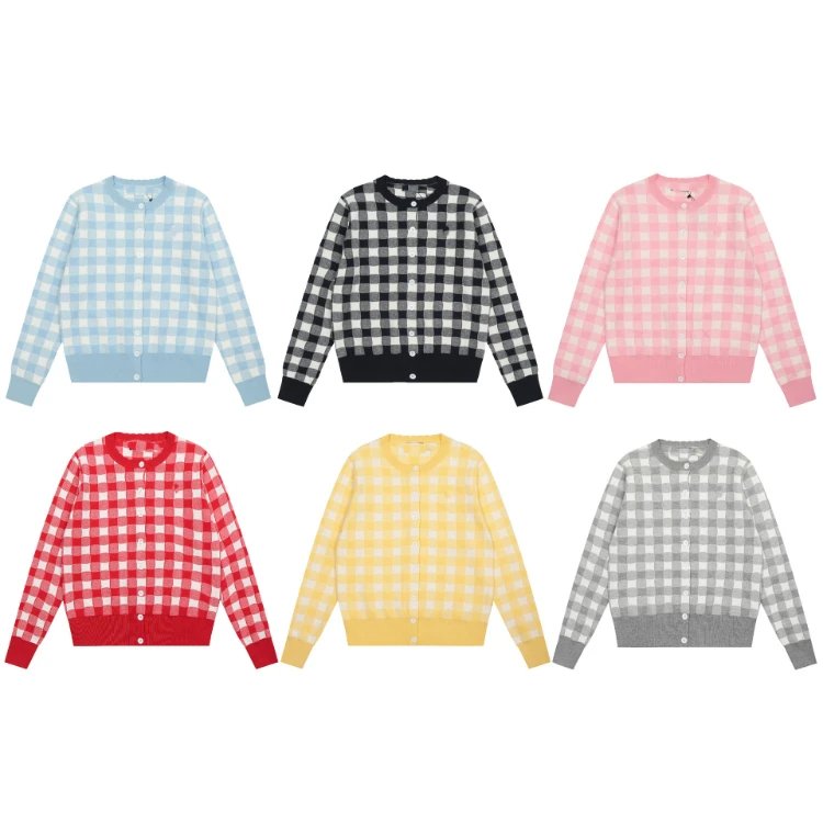 Gingham Check Cardigan Sweater [6 styles] | 7755327852